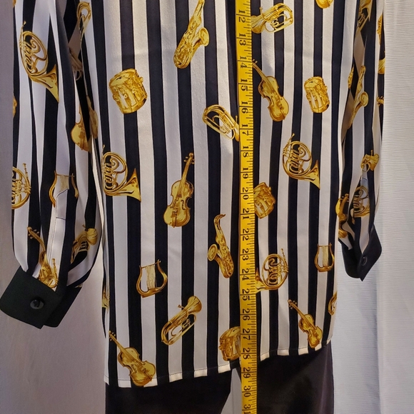 Escada Striped Blouse with Gold Pattern - Picture 7 of 7
